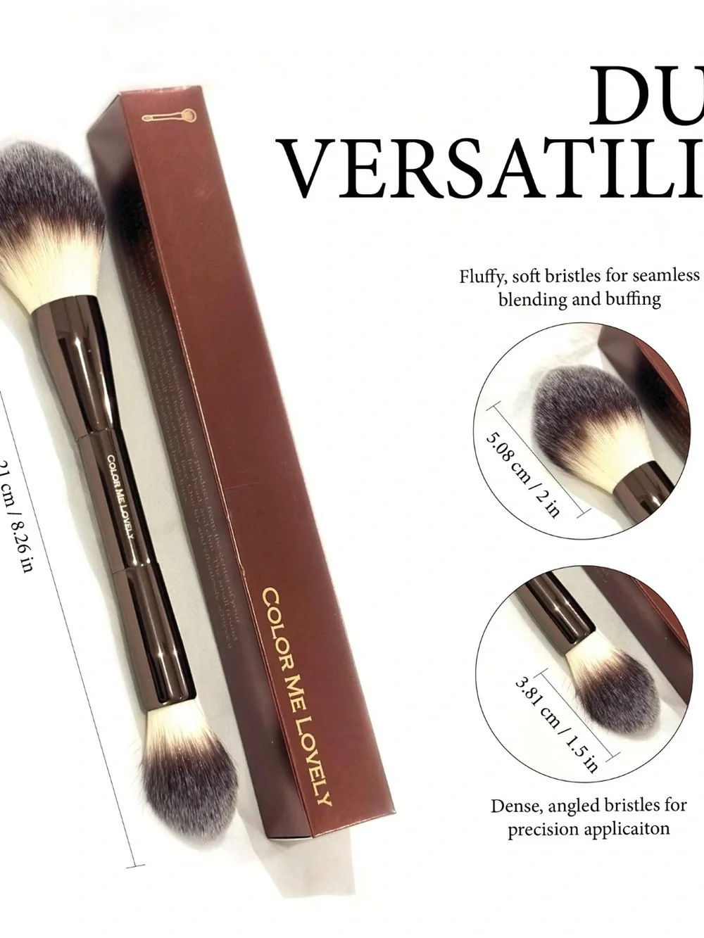 Brand New in Sealed Box-Makeup Blending Brush, Double-Sided, Synthetic Bristles